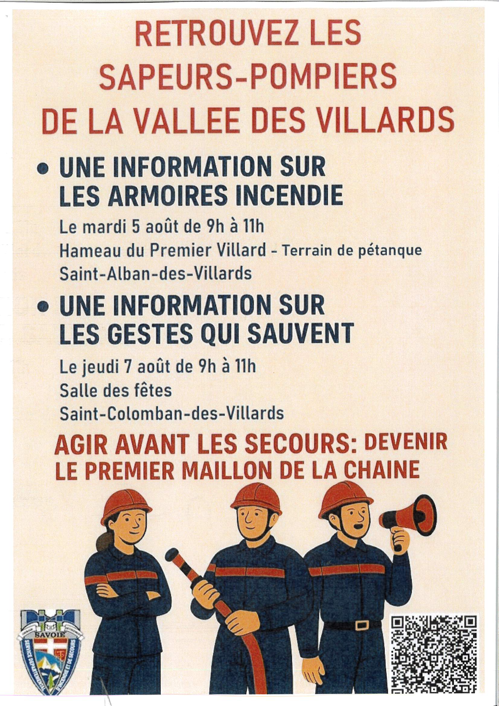 FORMATION AVEC LES SAPEURS POMPIERS